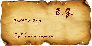 Boér Zia névjegykártya